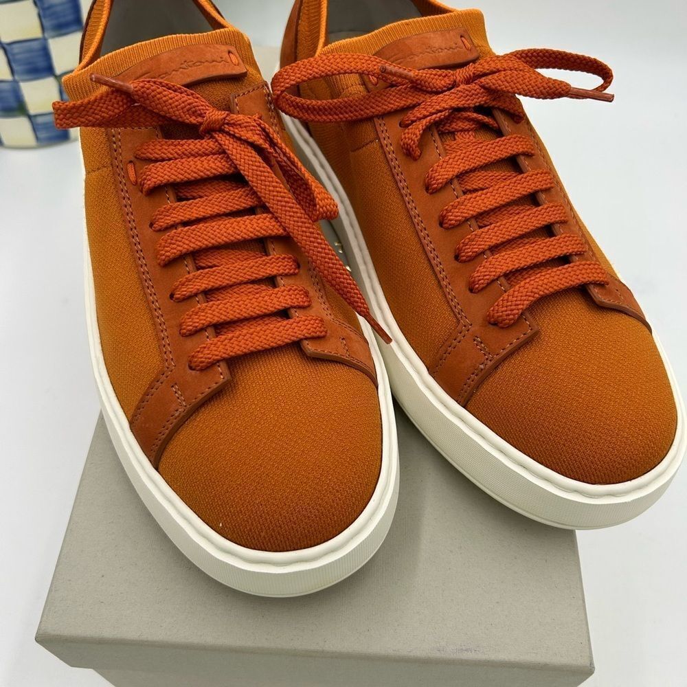 Santoni Orange Low-Top Sneakers - Picture 3 of 9